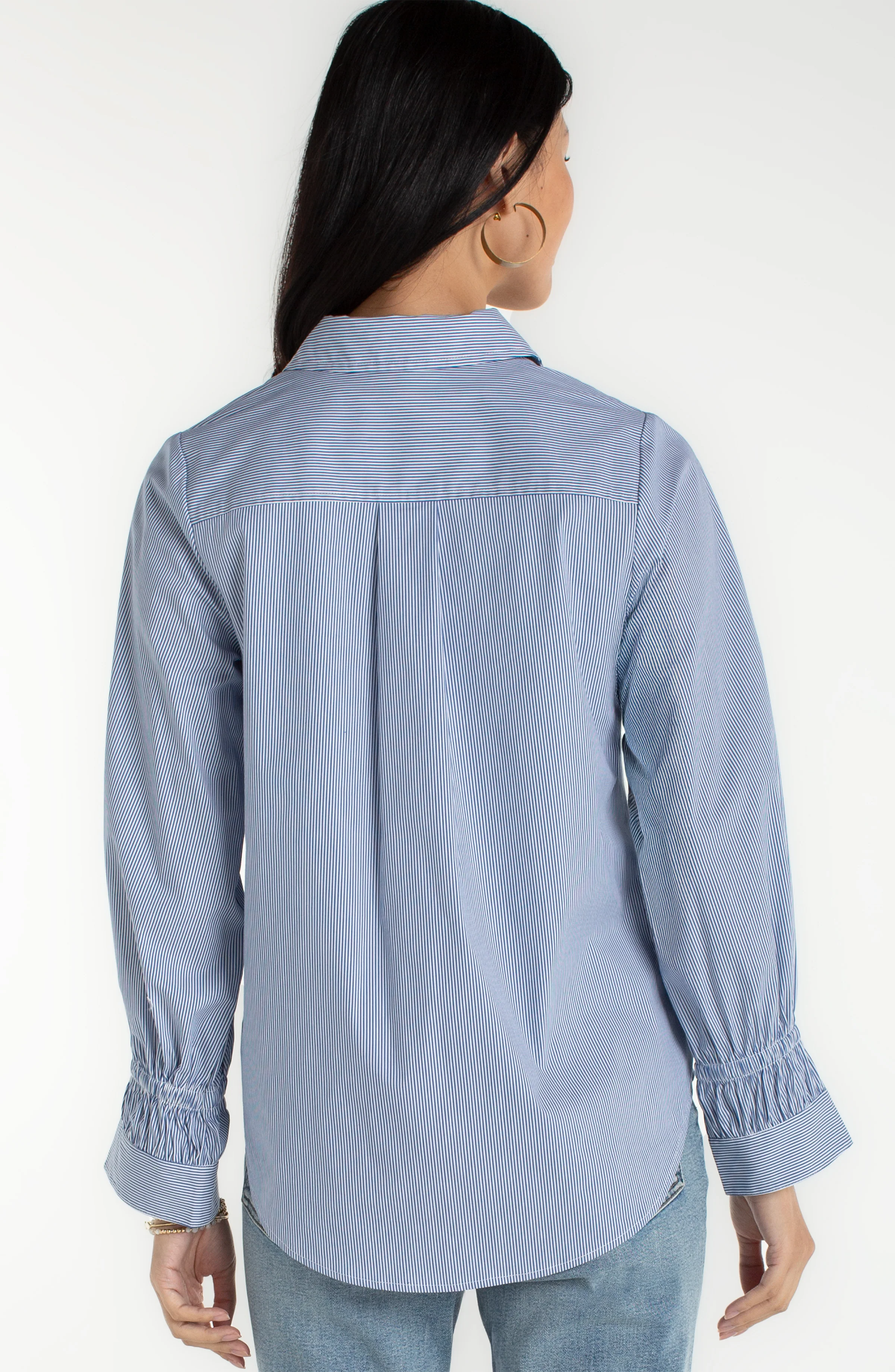 ADJUSTABLE SLEEVE BUTTON FRONT WOVEN TOP - Image 3
