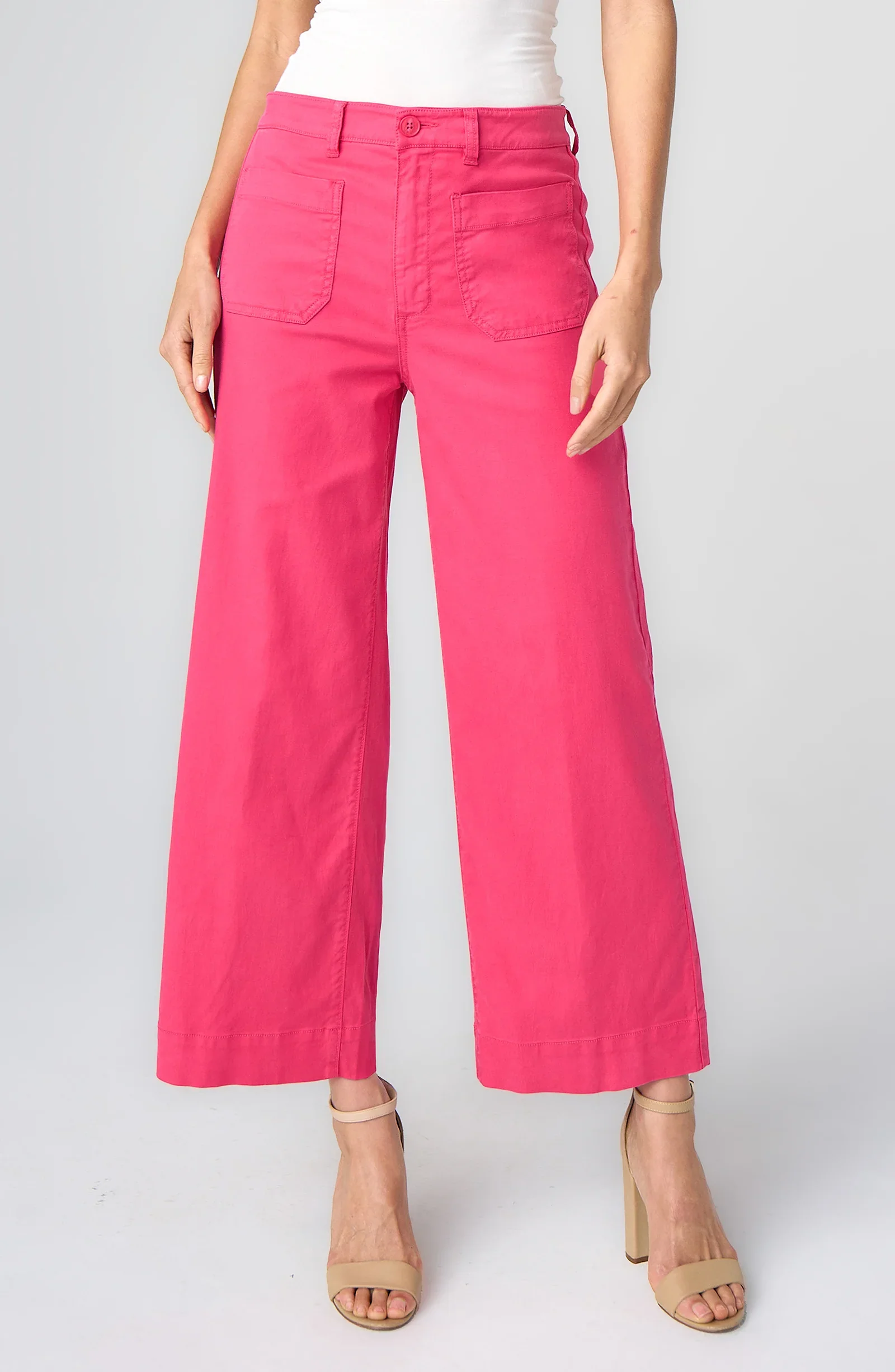 CROP WIDE LEG WITH PATCH POCKETS
