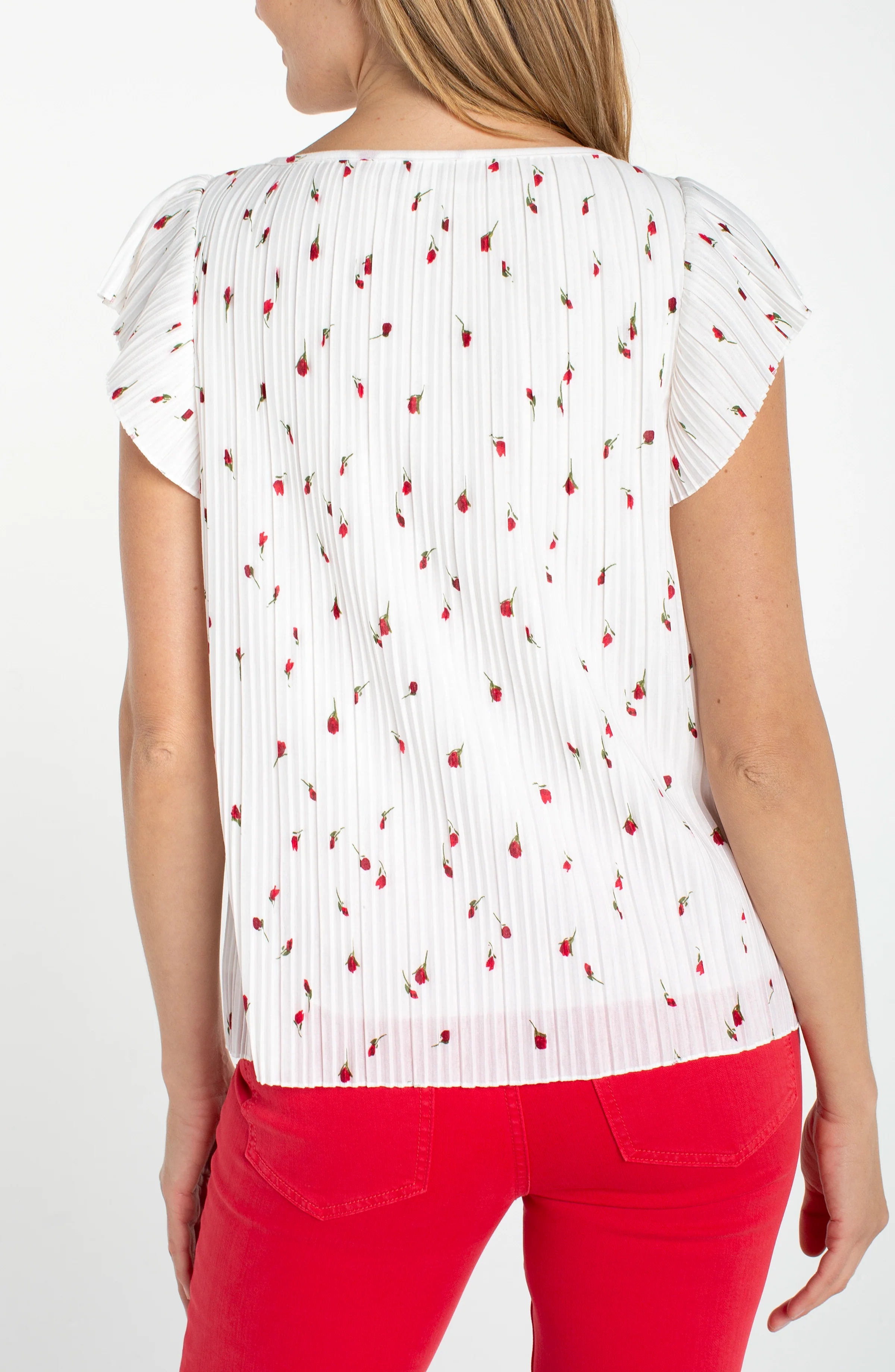 FLUTTER SLEEVE BOAT NECK KNIT TOP - Image 2