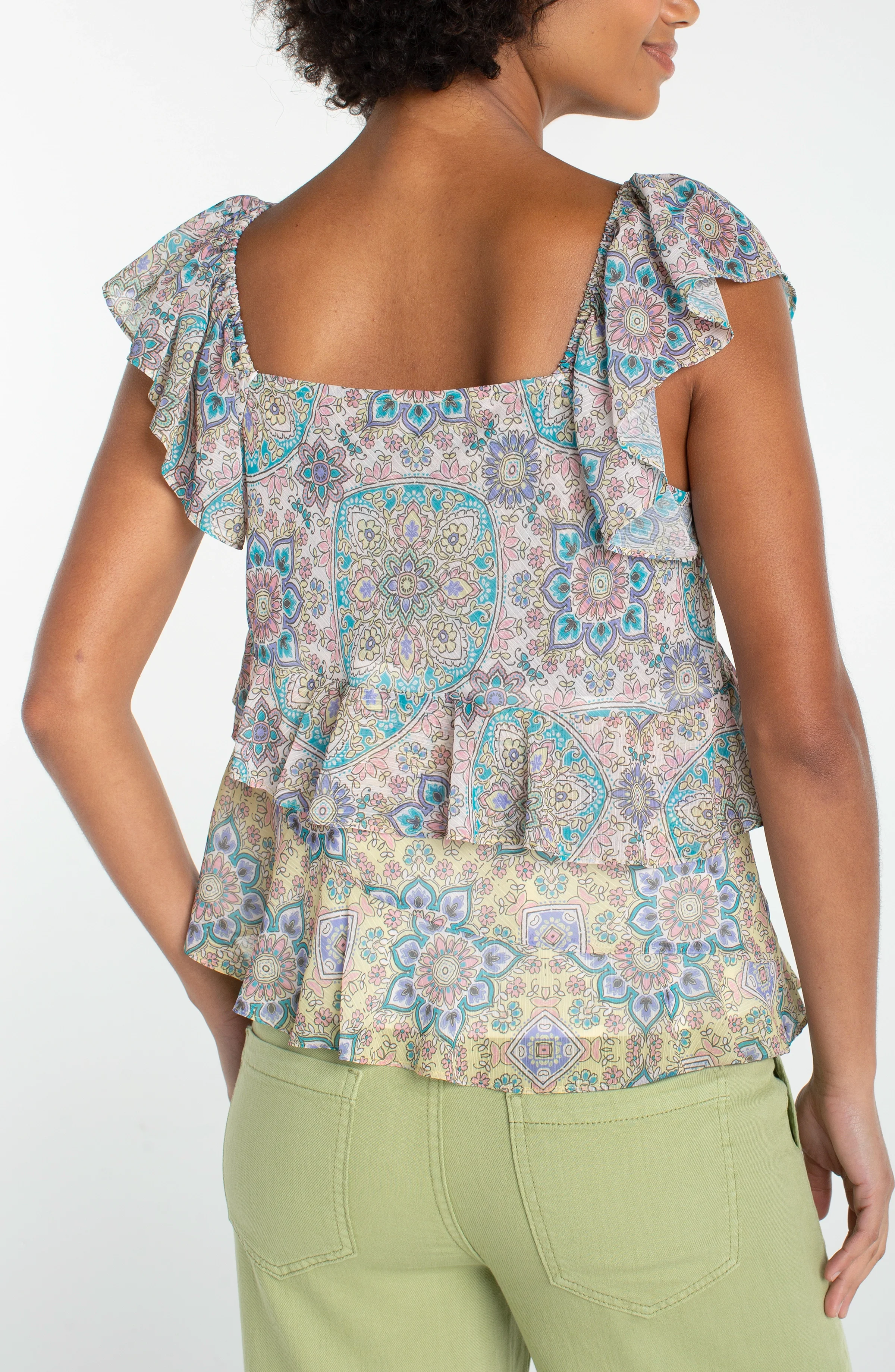 FLUTTER SLEEVE DRAPED BLOUSE - Image 2