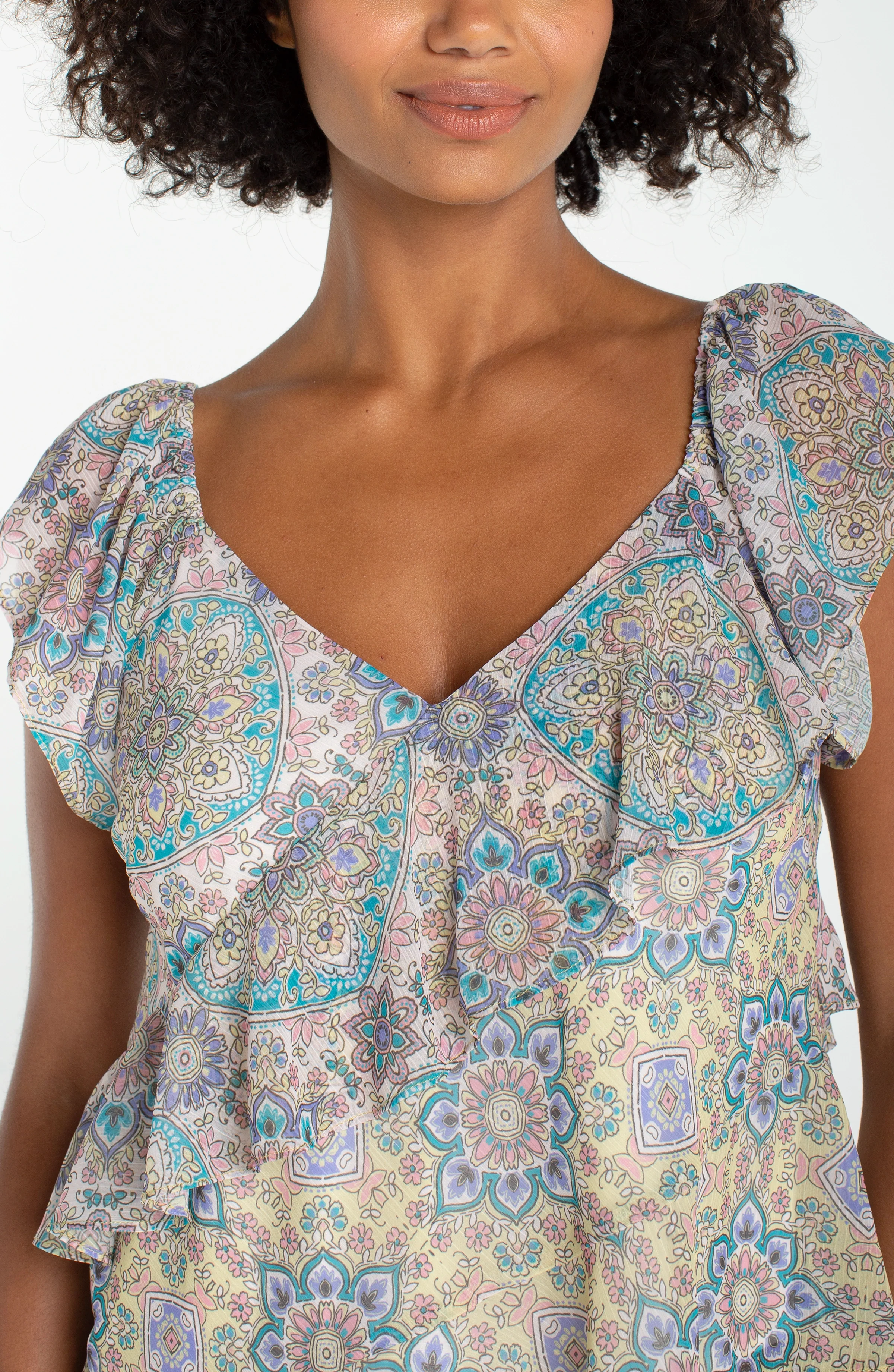 FLUTTER SLEEVE DRAPED BLOUSE - Image 3