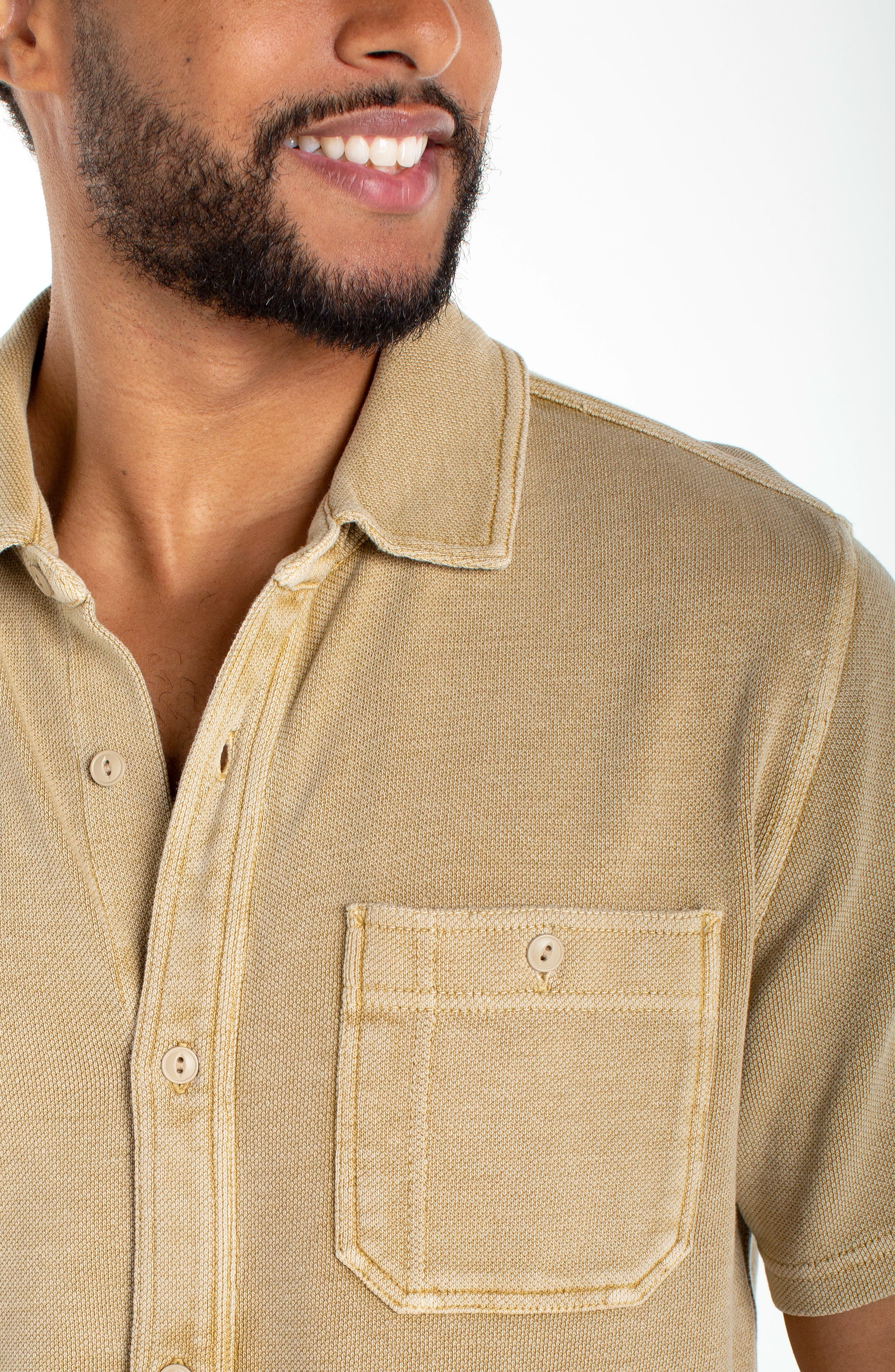 KNIT BUTTON UP SHIRT - Image 3