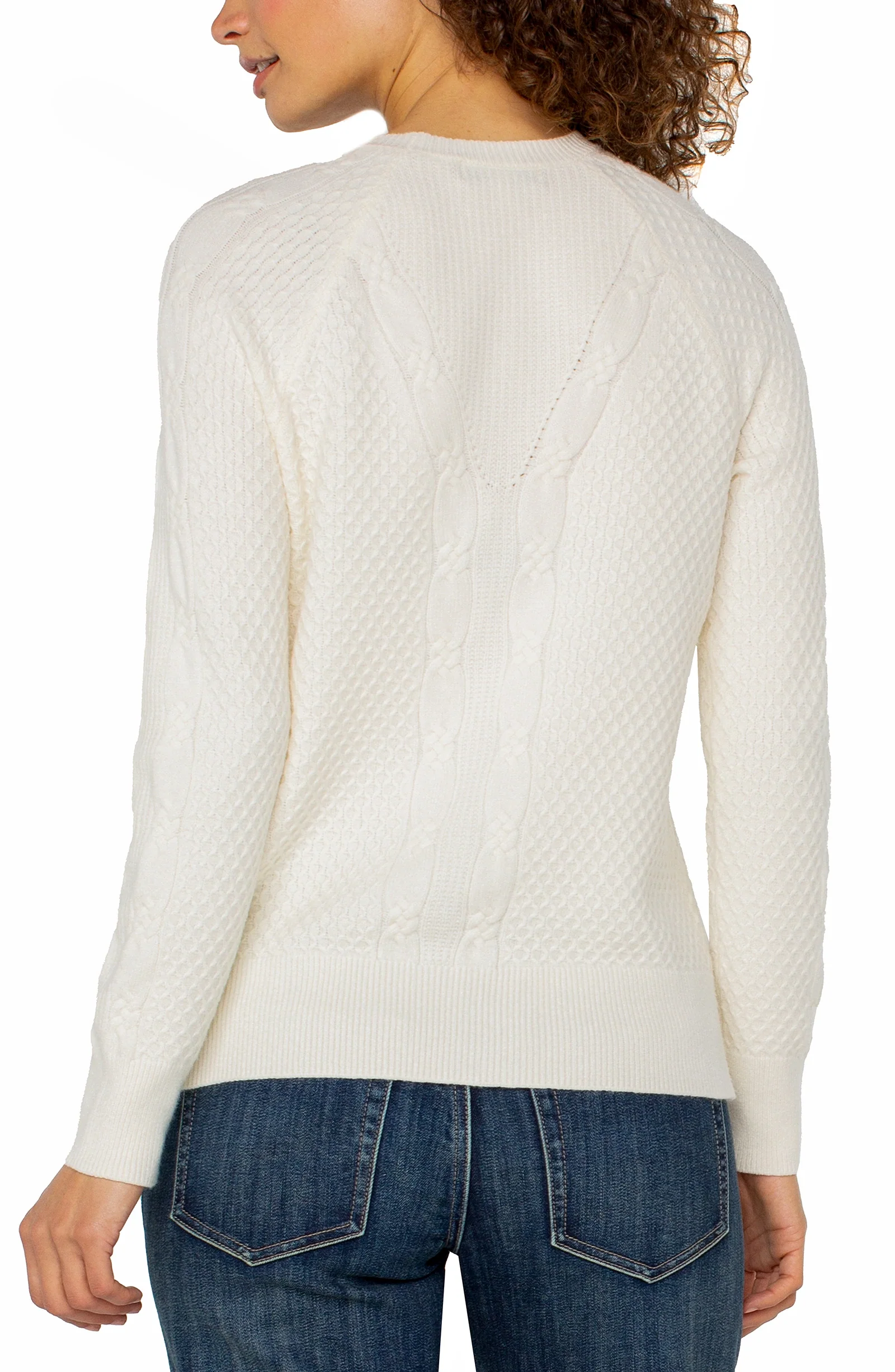 LONG SLEEVE CREW NECK RAGLAN SWEATER - Image 2
