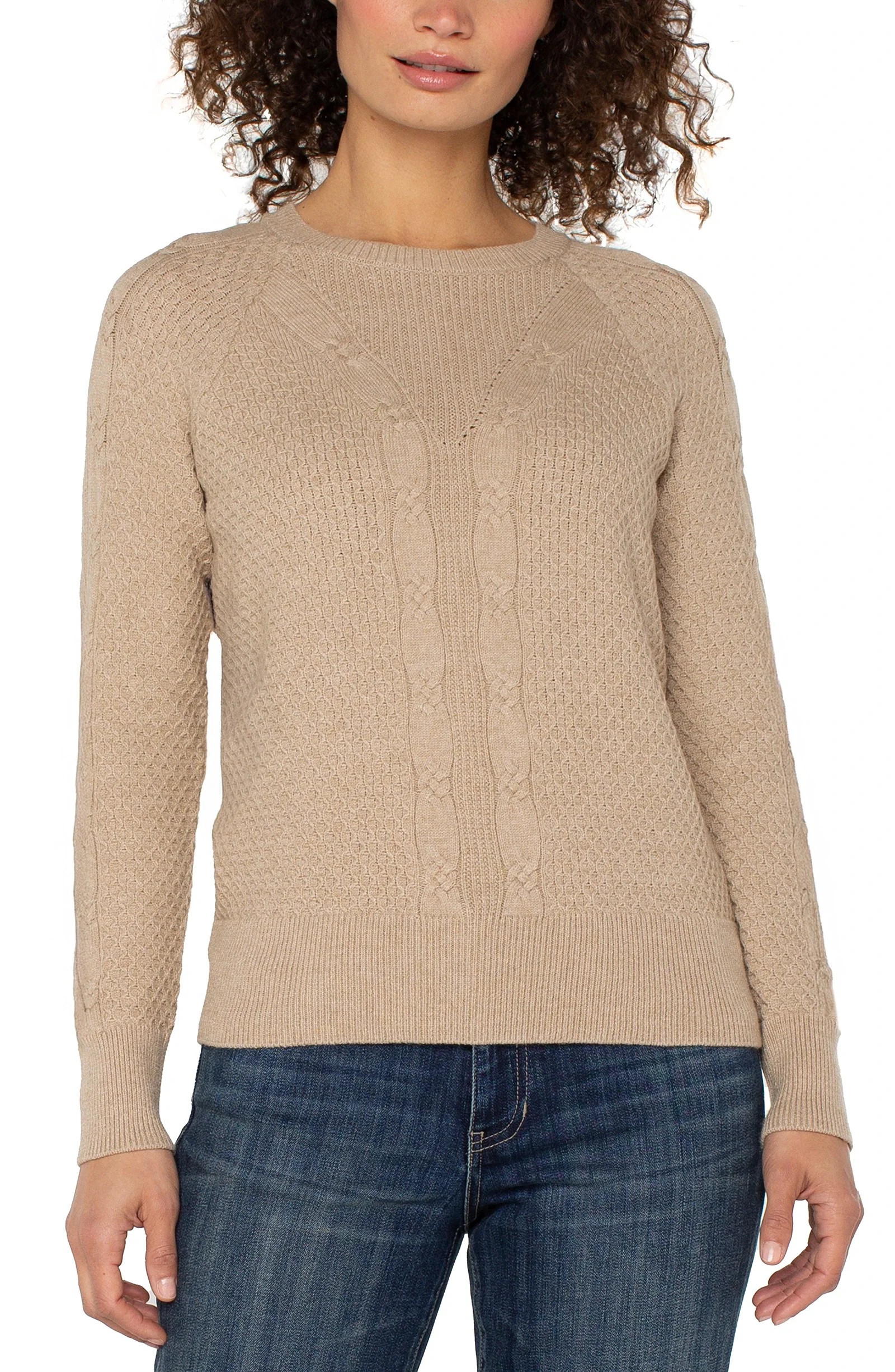 LONG SLEEVE CREW NECK RAGLAN SWEATER