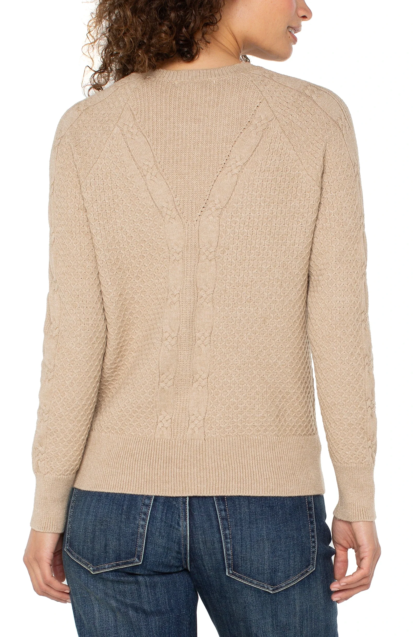 LONG SLEEVE CREW NECK RAGLAN SWEATER - Image 2
