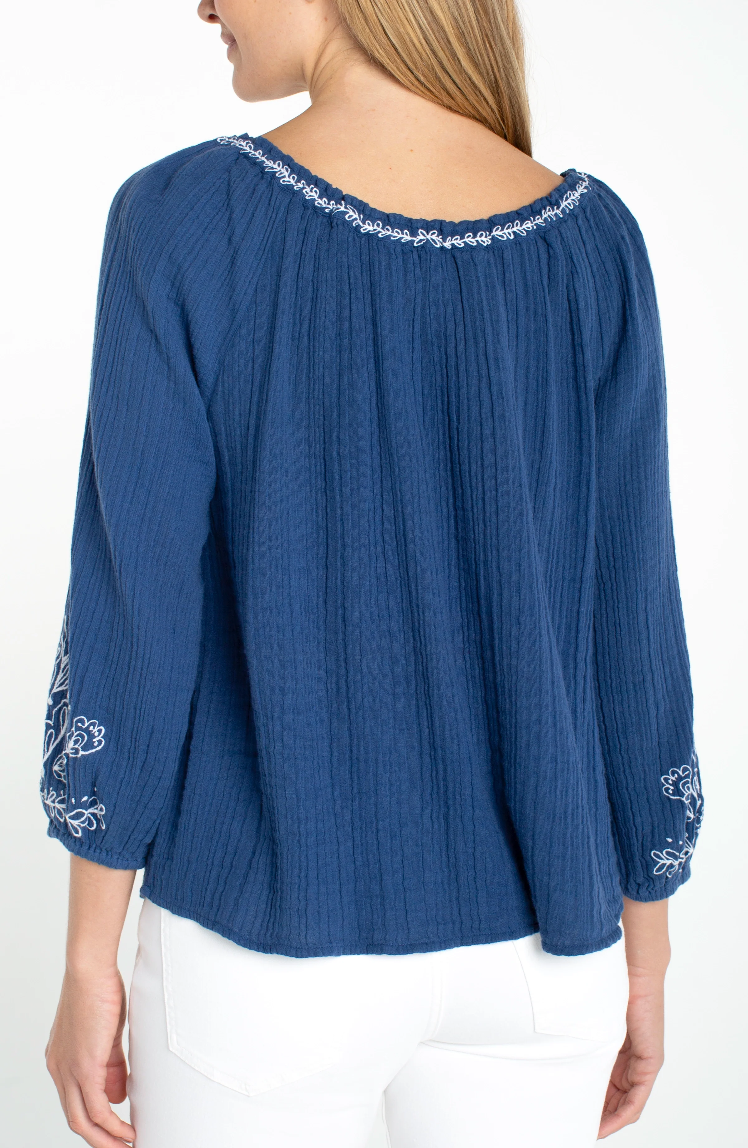 3/4 SLEEVE WOVEN TOP - Image 2