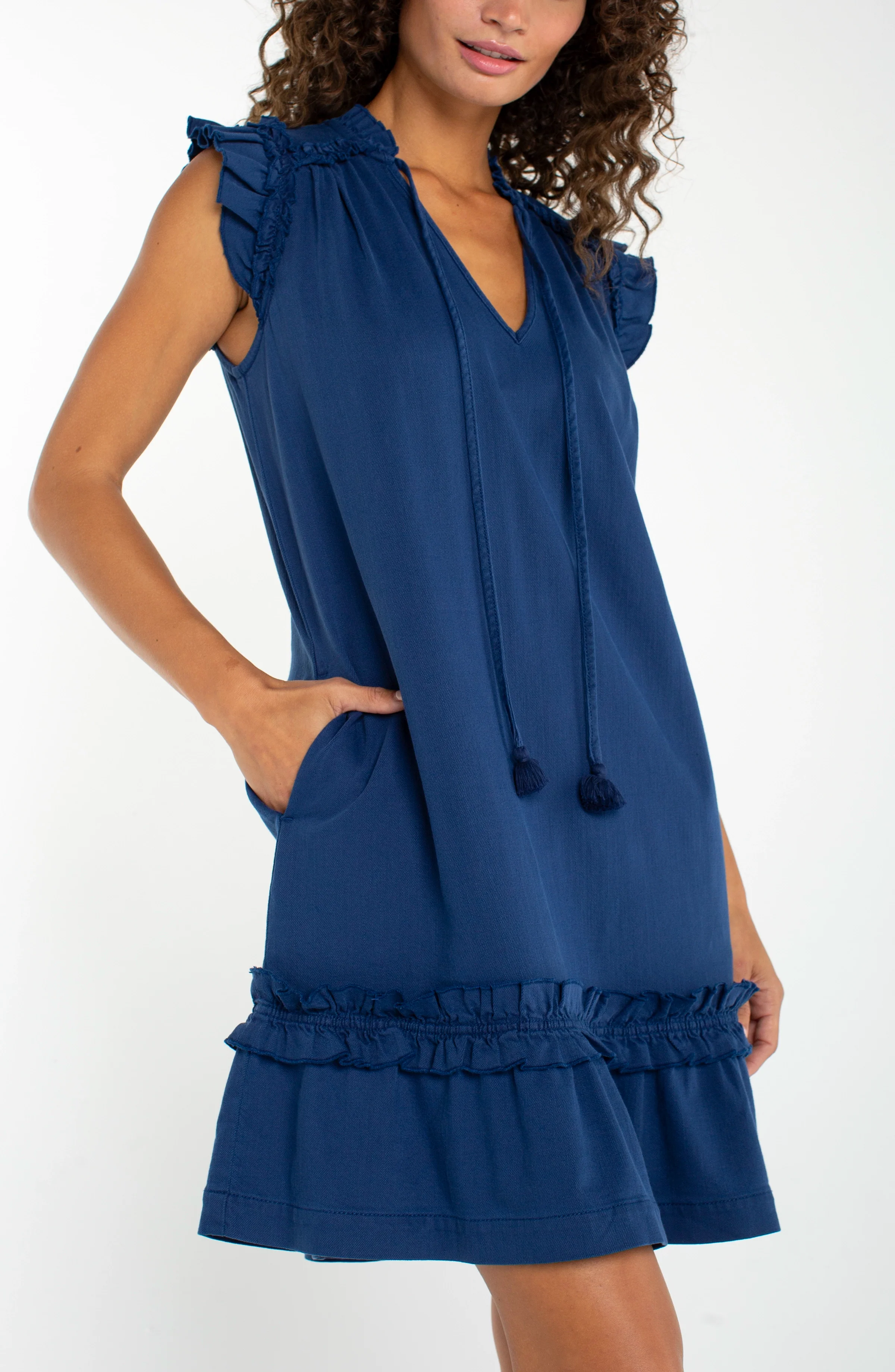 FLUTTER SLEEVE RUFFLED DRESS - Image 2