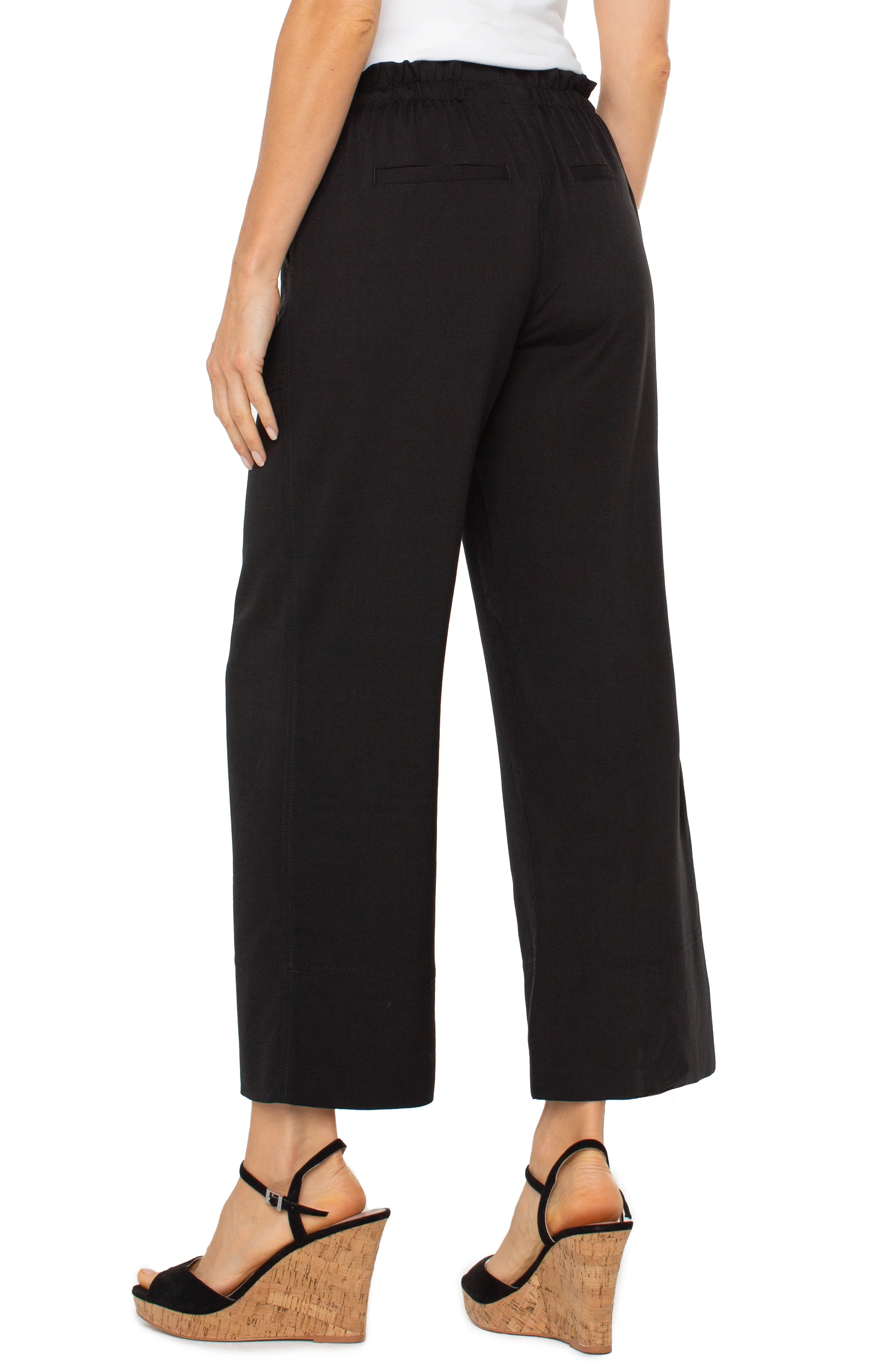PETITE PULL-ON TIE WAIST WIDE LEG ANKLE - Image 3