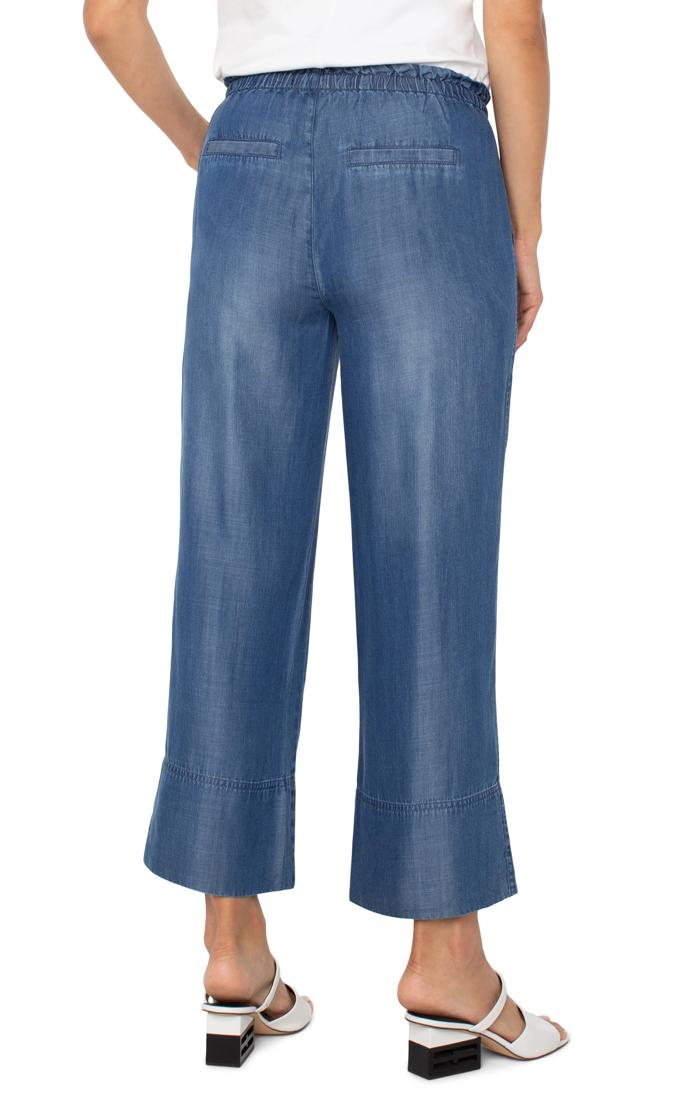 PETITE PULL-ON TIE WAIST WIDE LEG ANKLE - Image 4