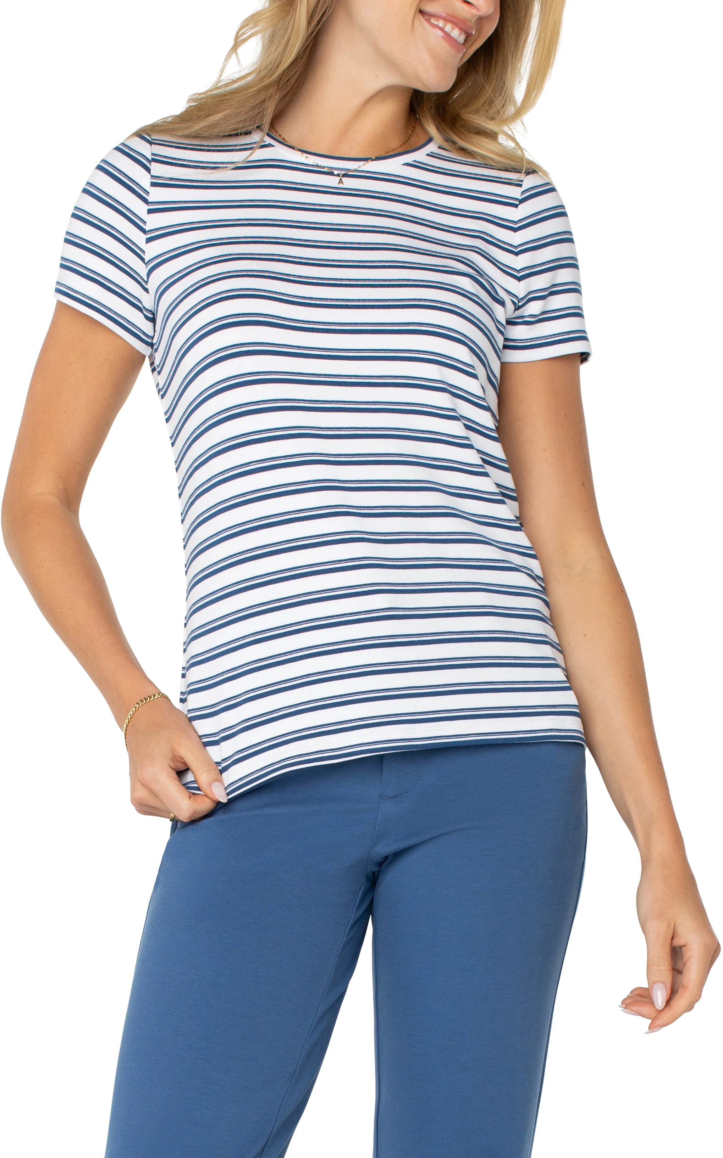 PETITE SHORT SLEEVE CREW NECK CLASSIC KNIT TEE - Image 5
