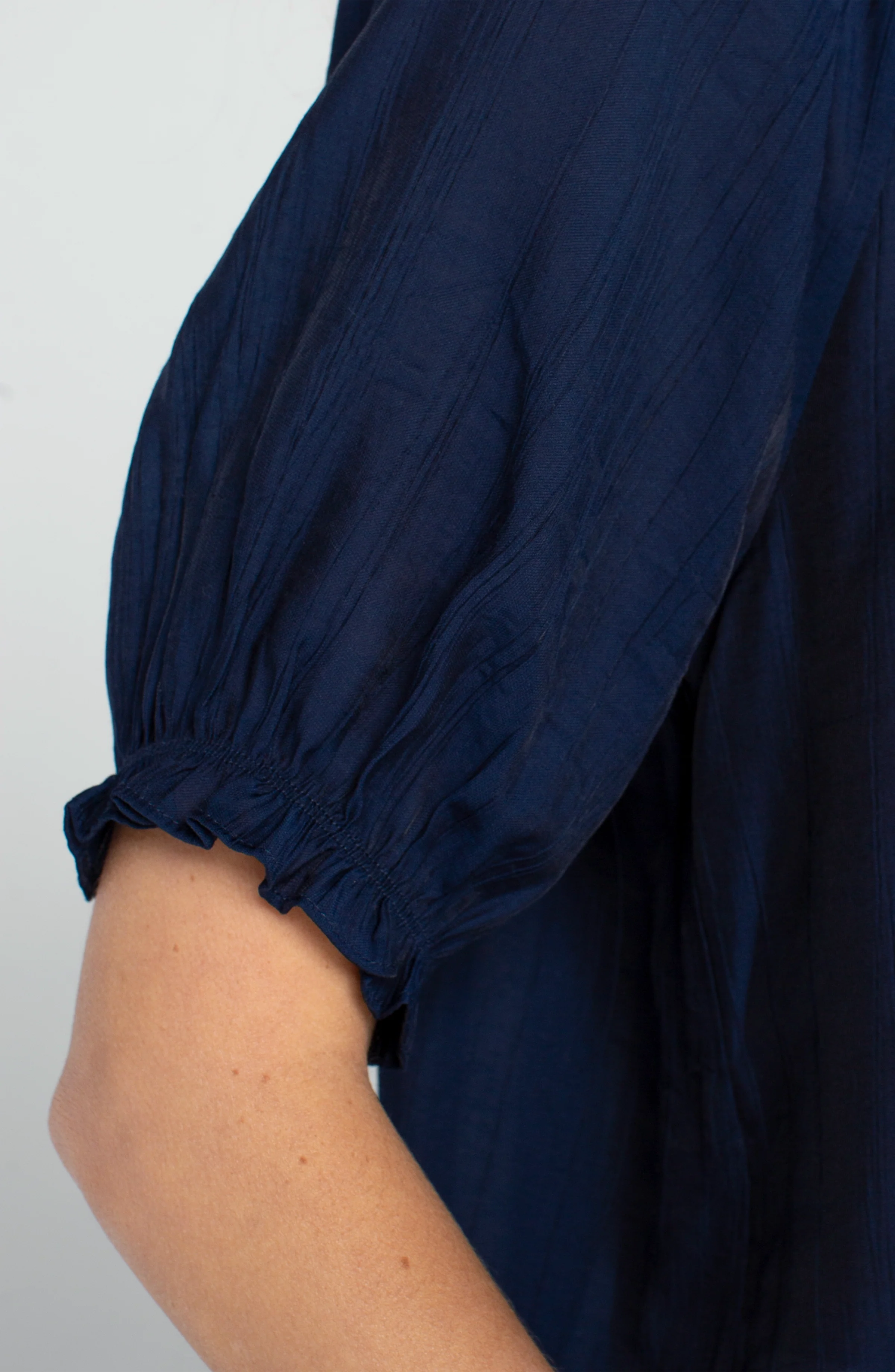 PETITE SHORT SLEEVE HALF PLACKET BLOUSE - Image 3