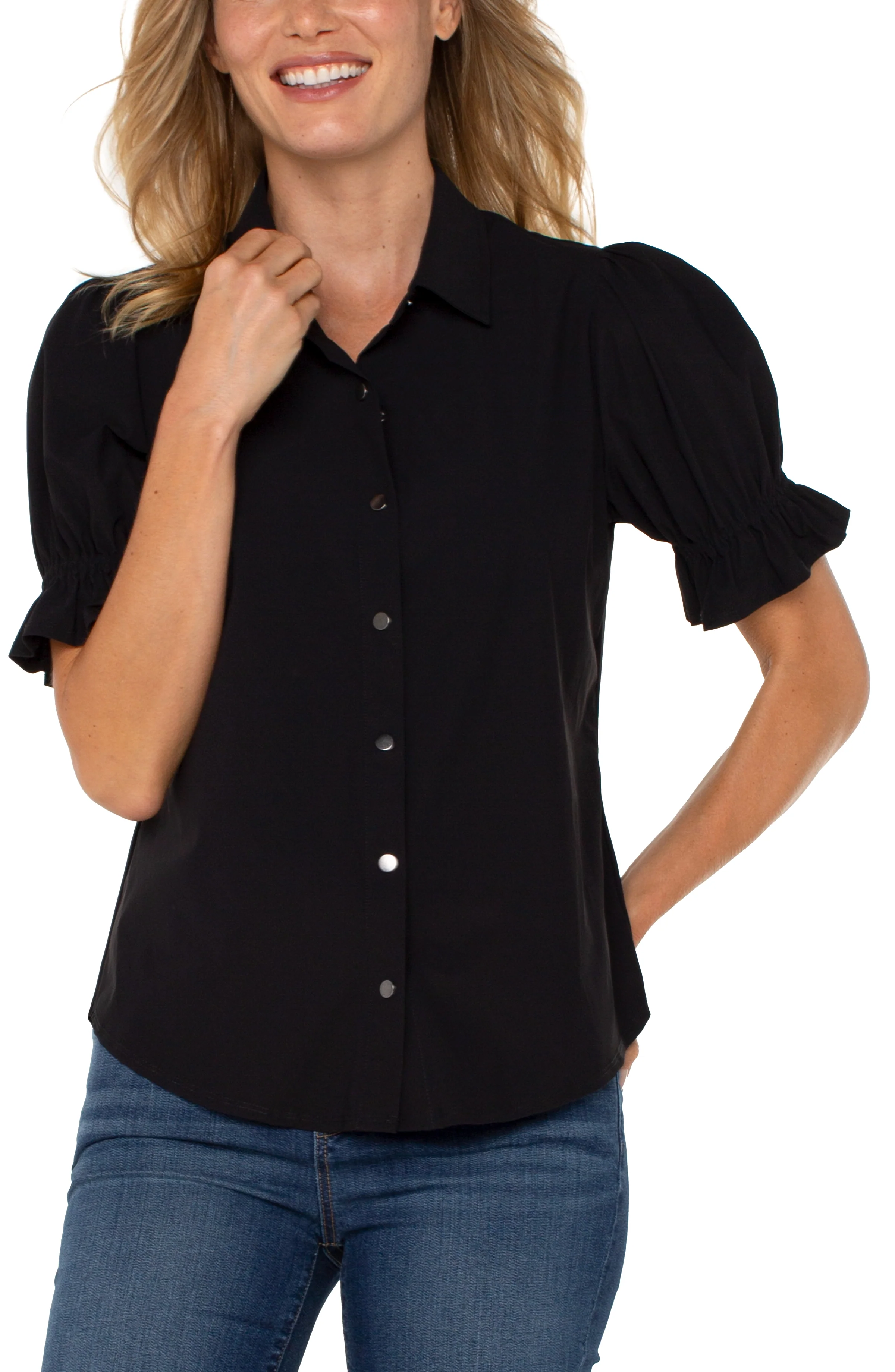PETITE SNAP FRONT KNIT SHIRT - Image 4