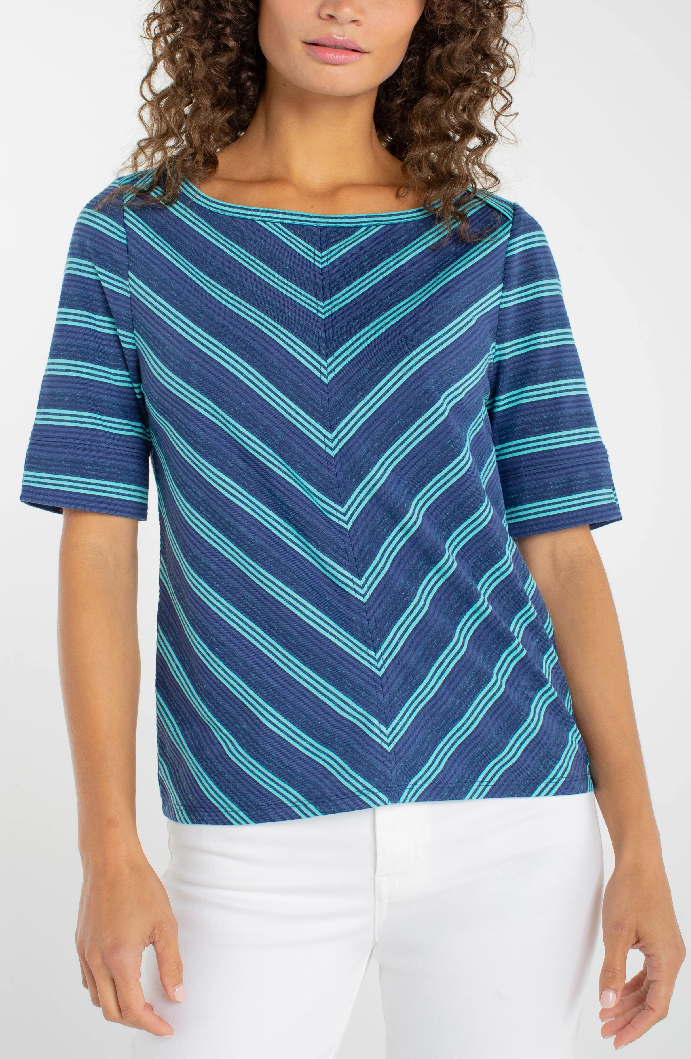1/2 SLEEVE BOATNECK KNIT TOP