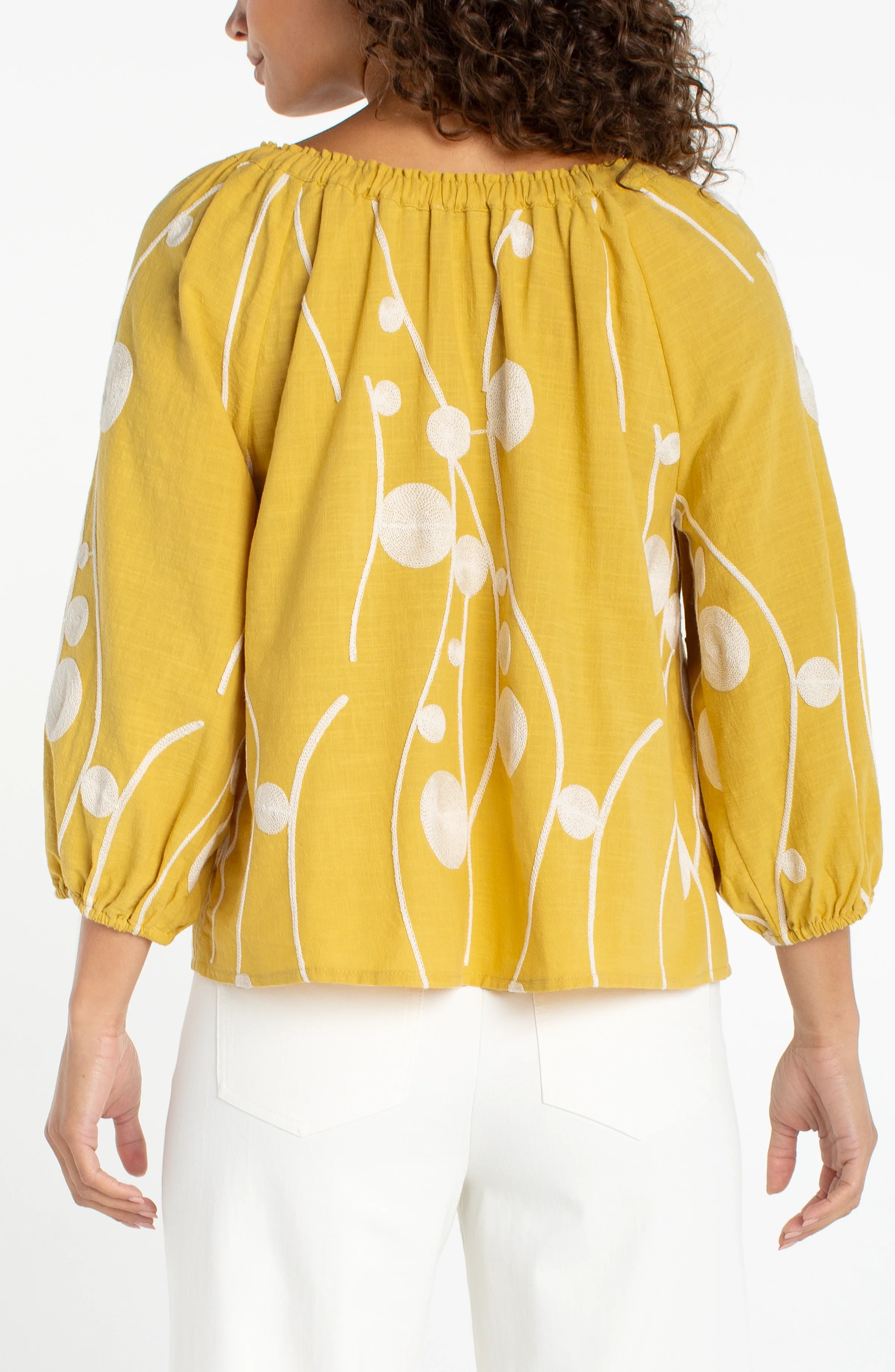 PETITE 3/4 SLEEVE WOVEN TOP - Image 3