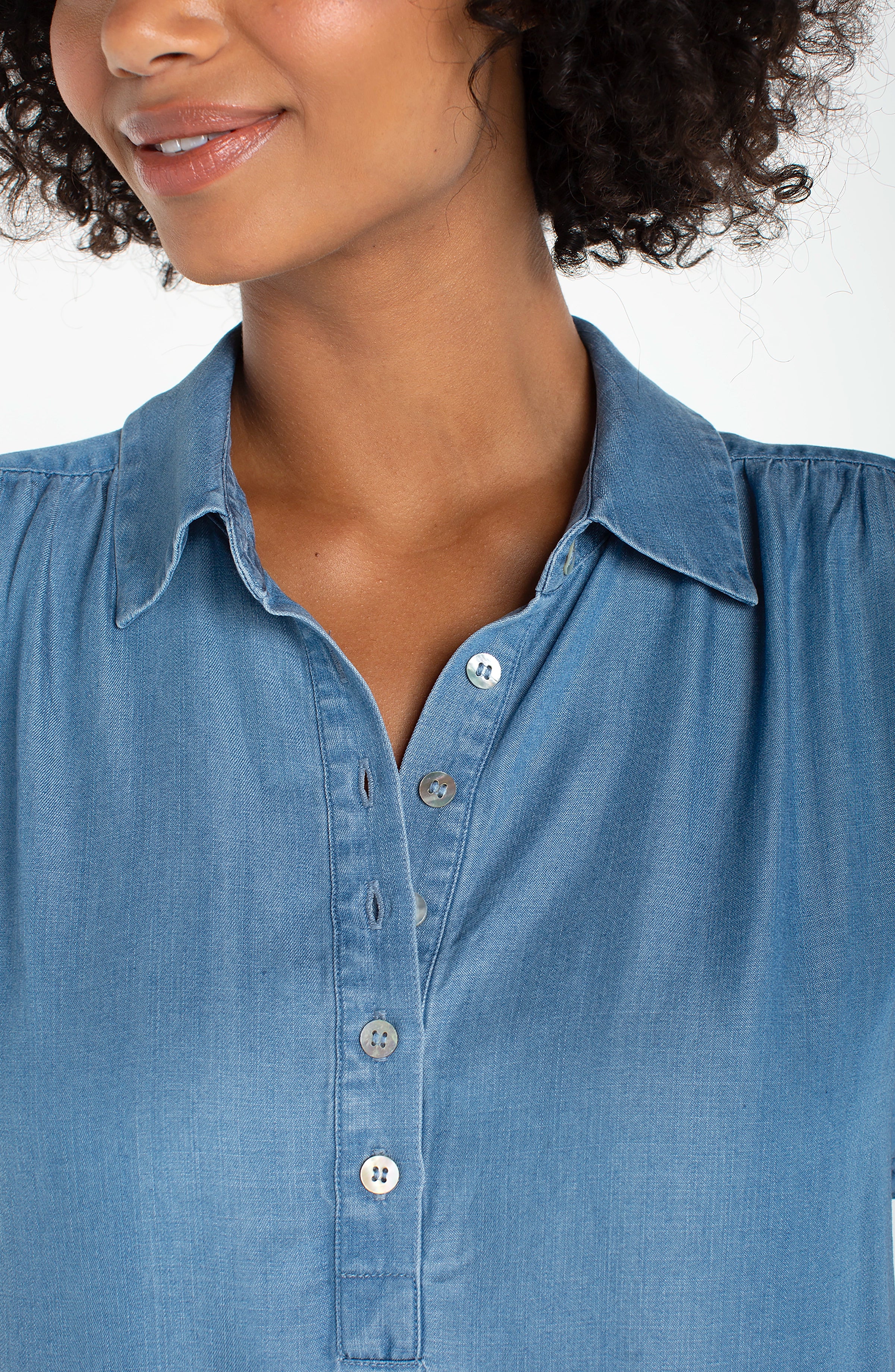 POPOVER SHIRT WITH SHIRRING - Image 3