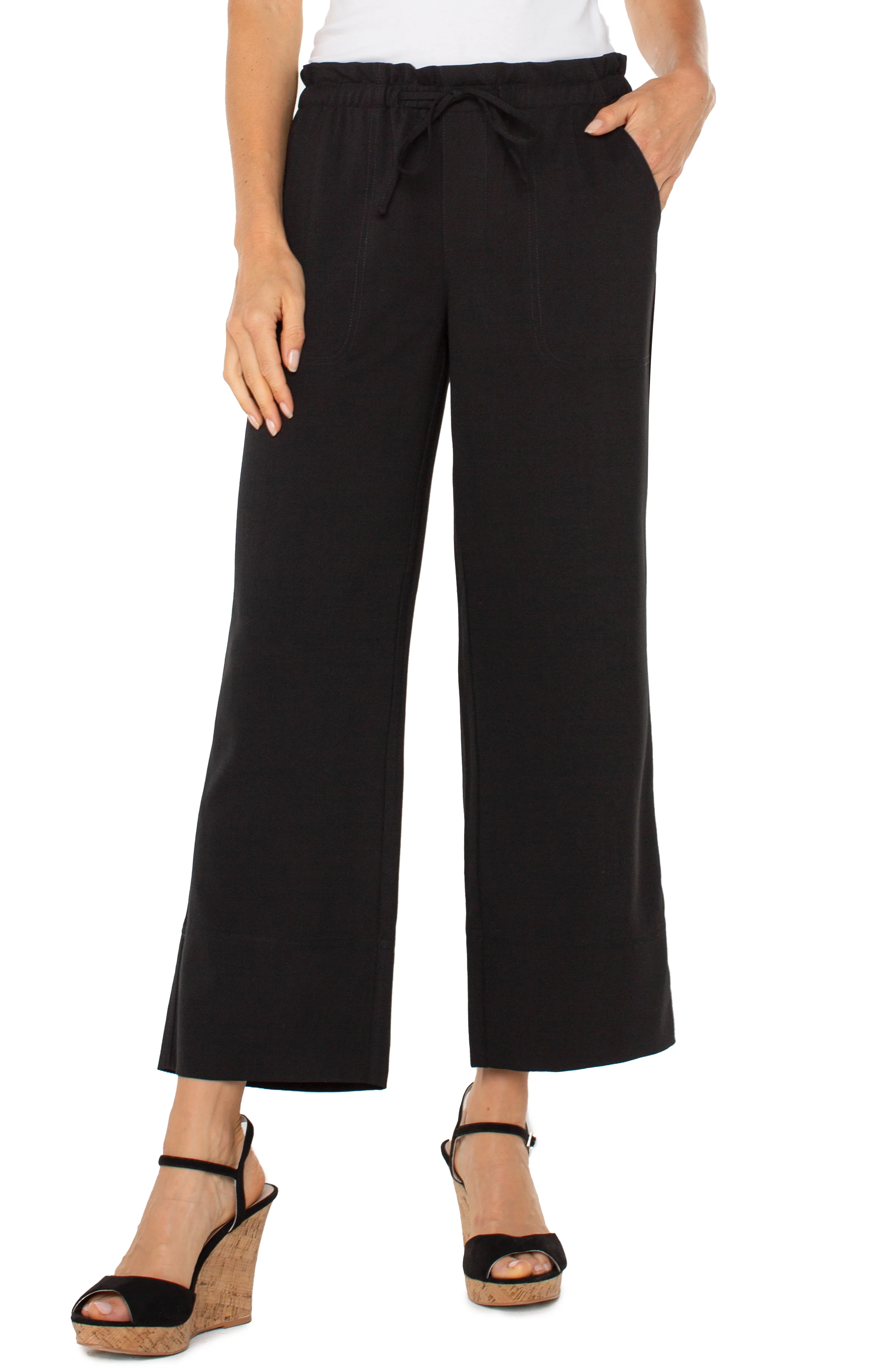 PULL-ON TIE WAIST WIDE LEG ANKLE - Image 4