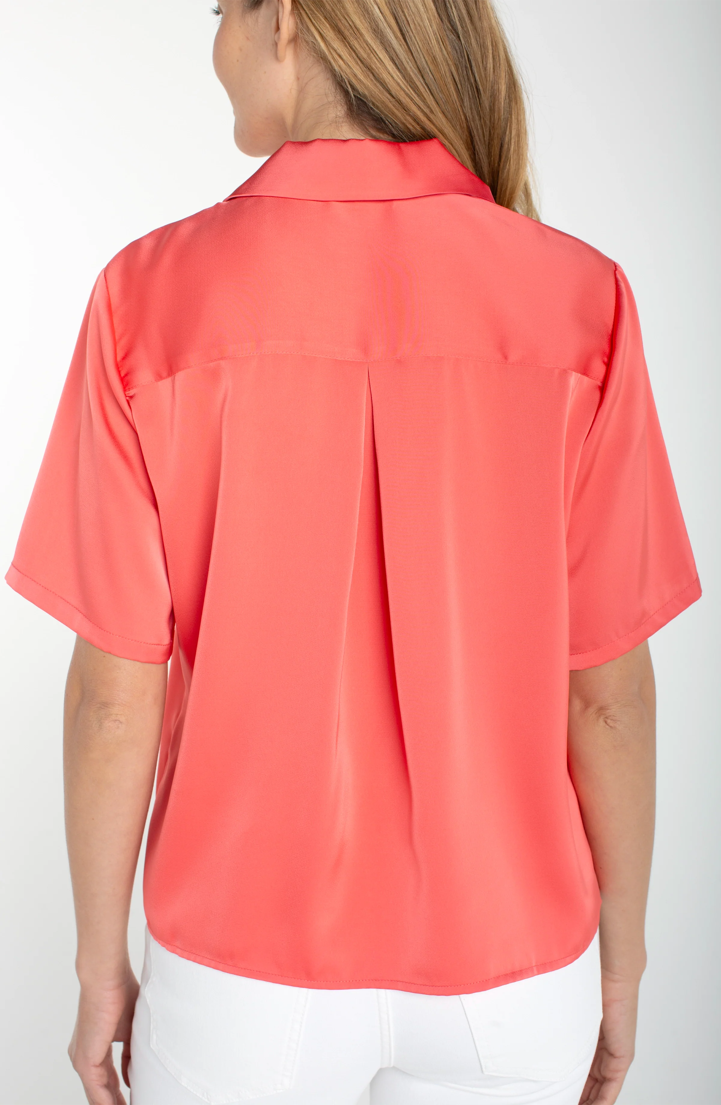 SHORT SLEEVE CAMP COLLAR BLOUSE - Image 4