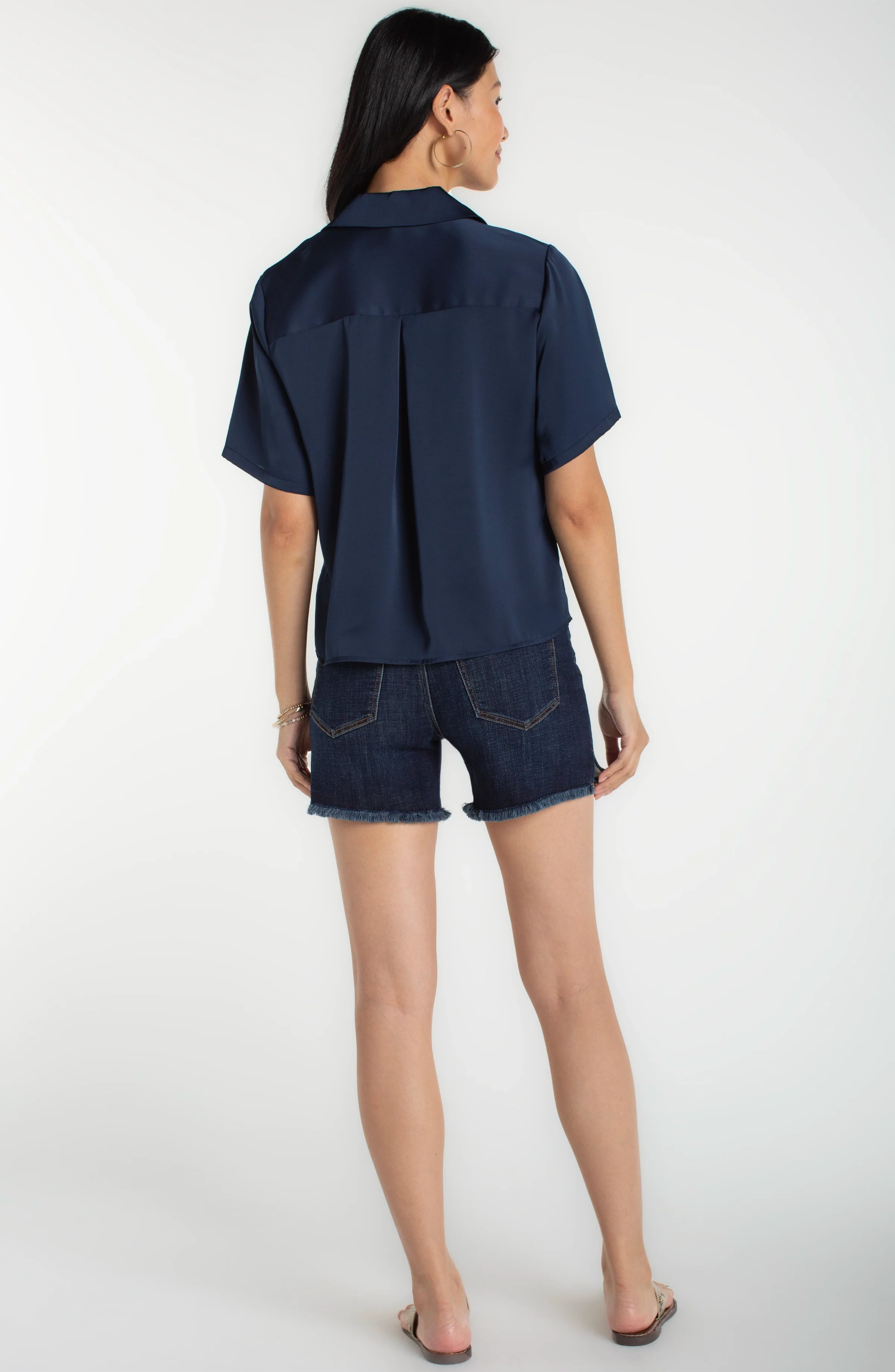 SHORT SLEEVE CAMP COLLAR BLOUSE - Image 4