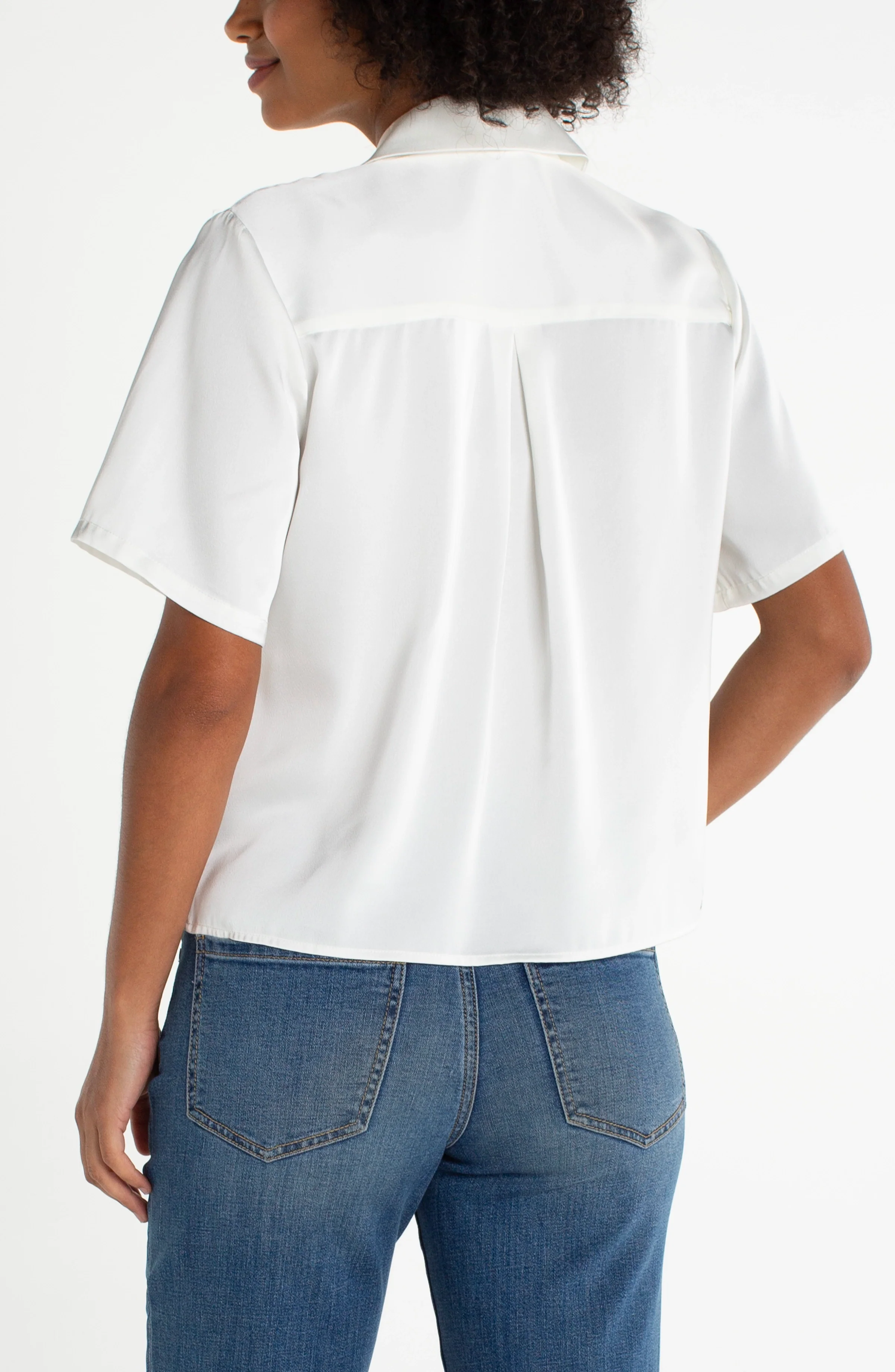 SHORT SLEEVE CAMP COLLAR BLOUSE - Image 2