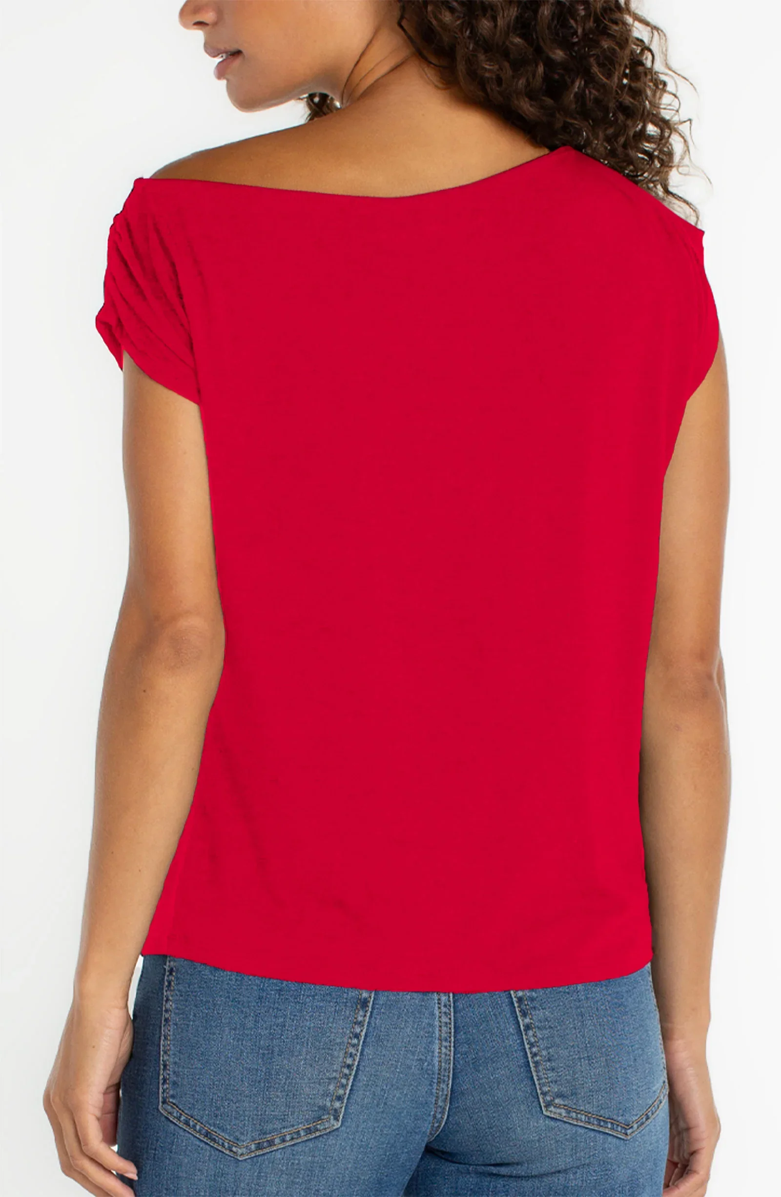PETITE ASYMMETRICAL OFF SHOULDER KNIT TOP - Image 4