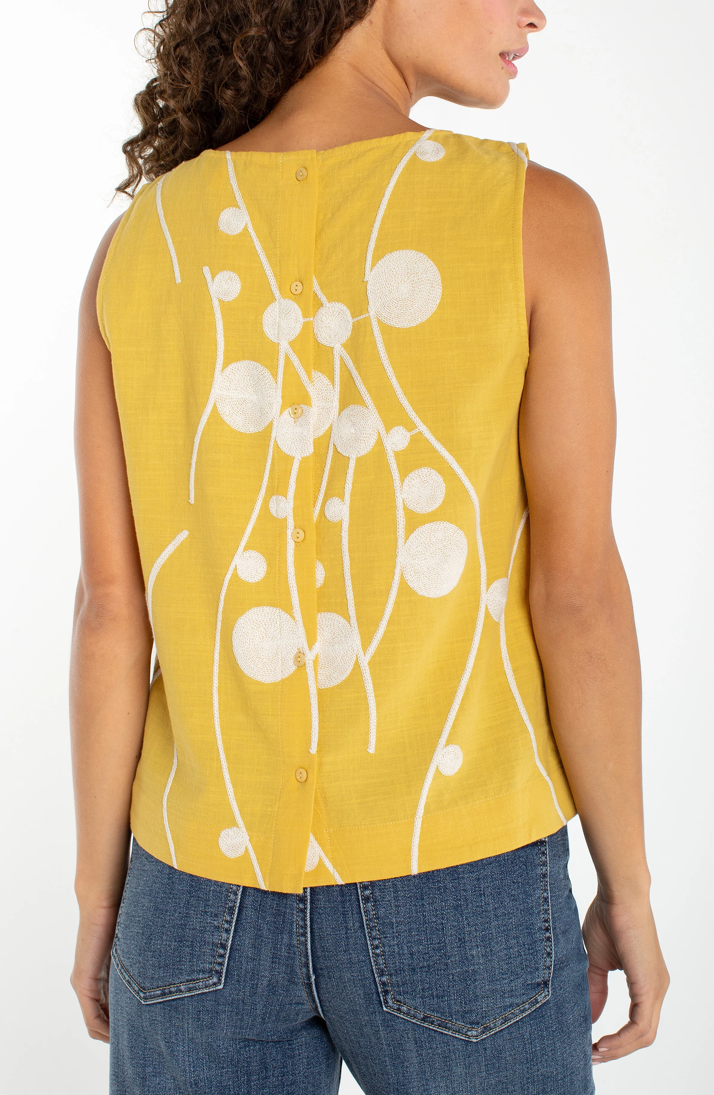 SLEEVELESS BUTTON BACK WOVEN TOP - Image 2