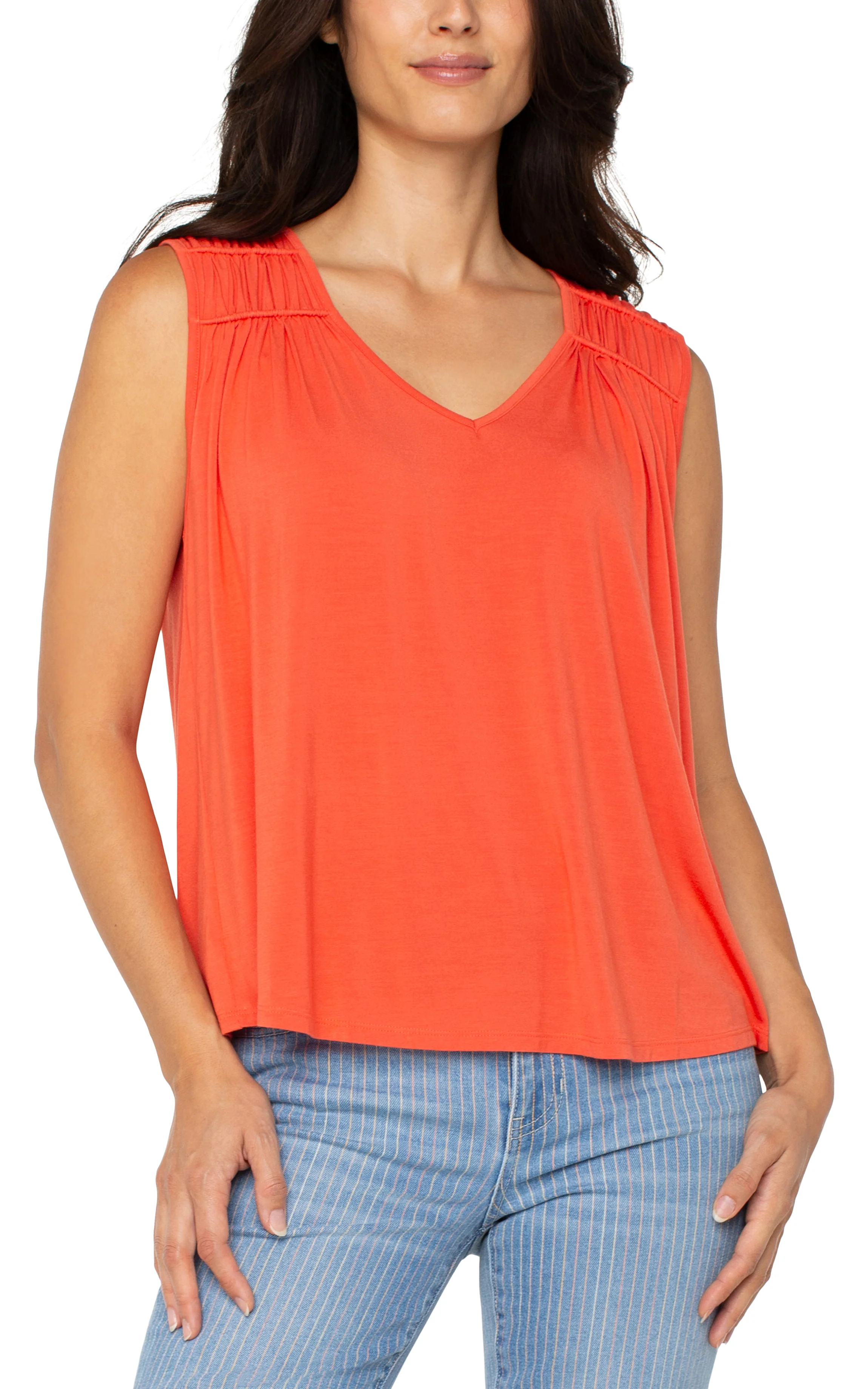 SLEEVELESS SHIRRED DETAIL KNIT TOP - Image 4