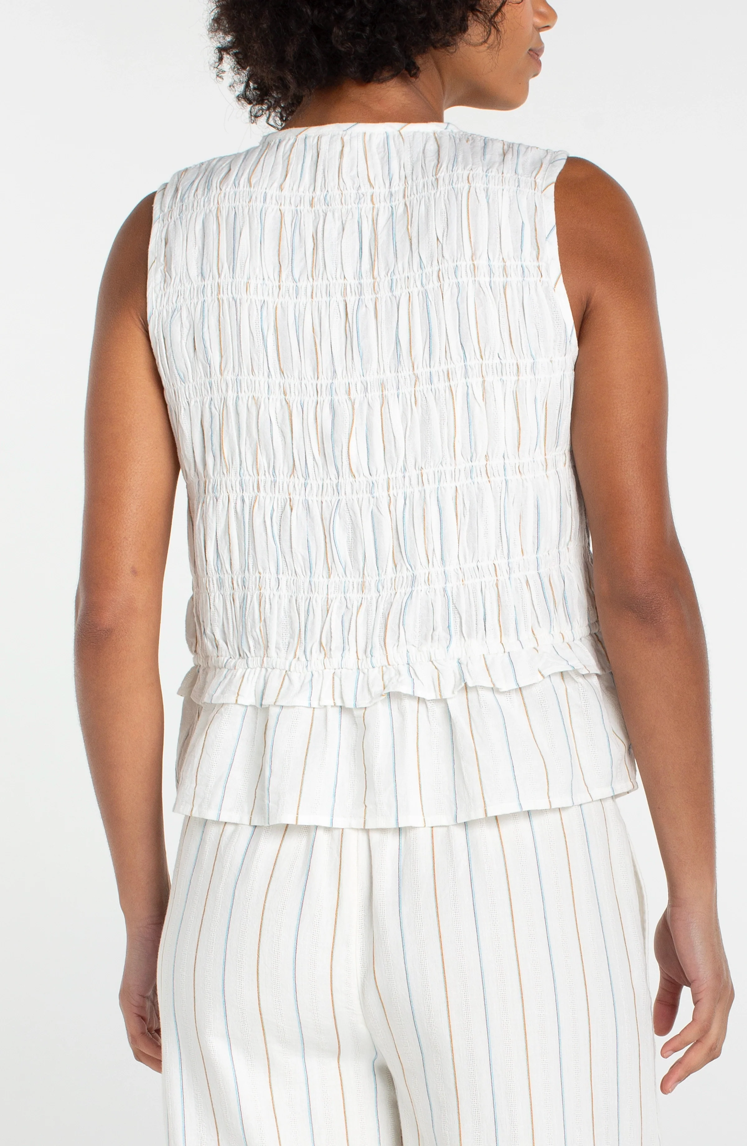 SLEEVELESS TIE FRONT WOVEN TOP - Image 2