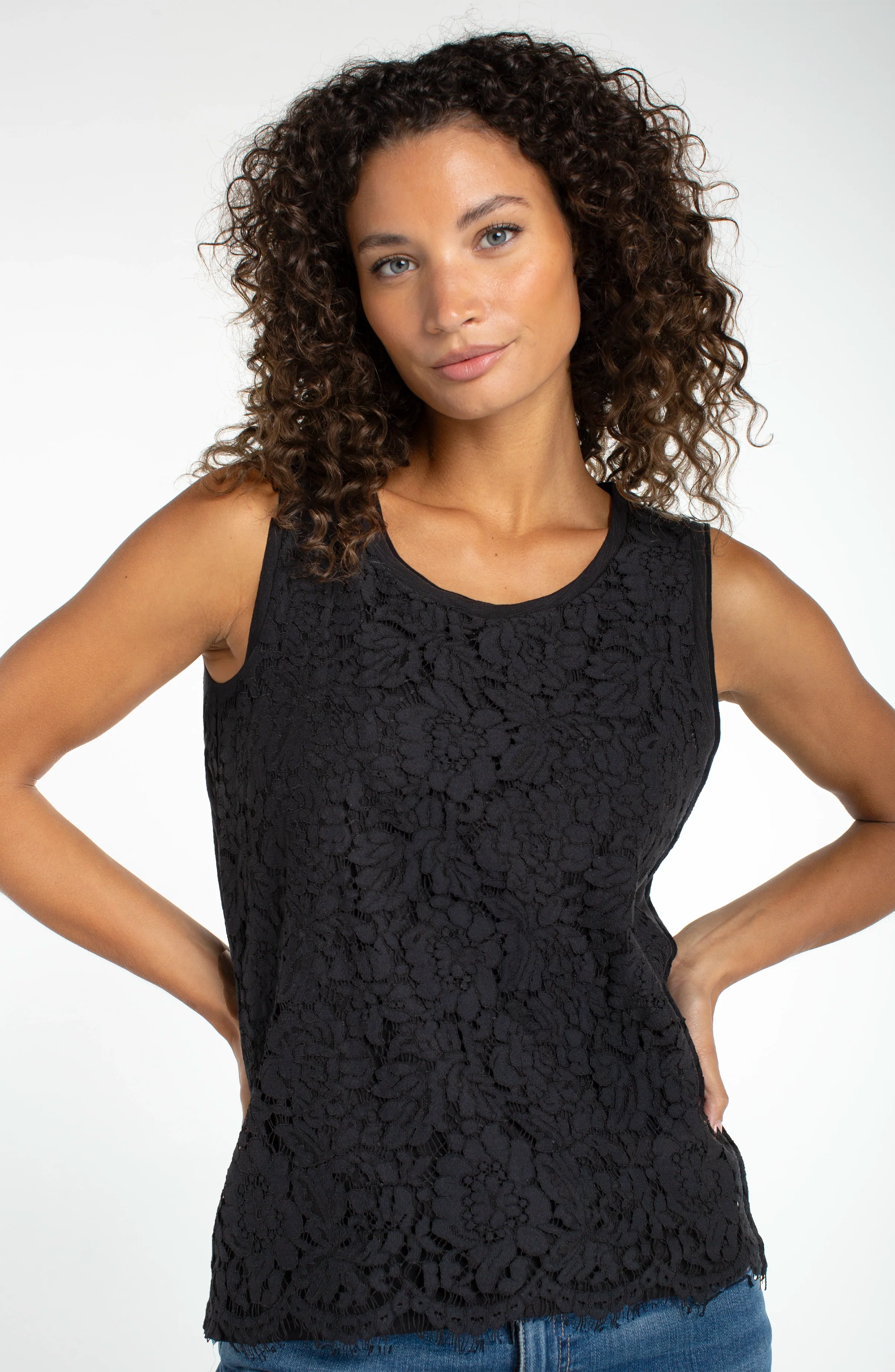 SLEEVELESS LACE-TO-KNIT HYBRID TOP - Image 4