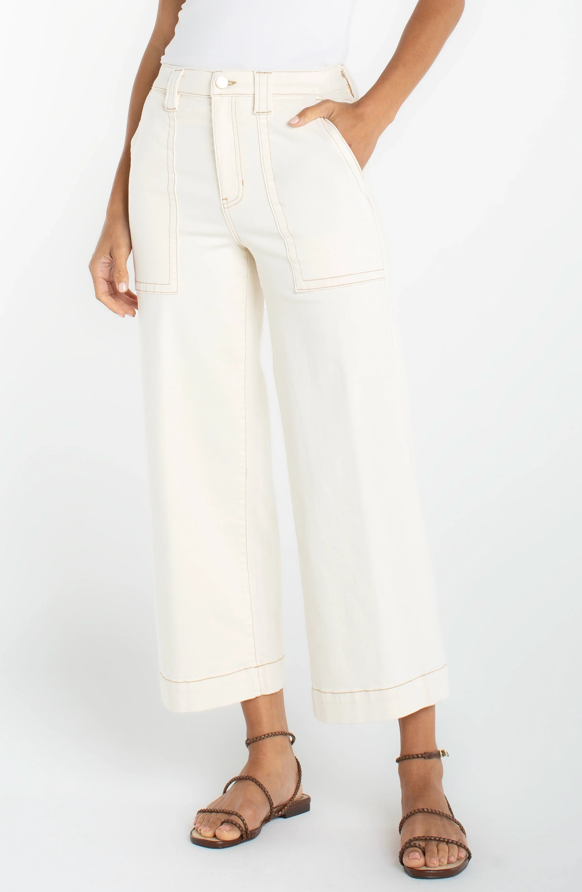 STRIDE WIDE LEG CROP WITH PATCH POCKET